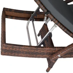 Tectake - Wicker Zonnestoel Océane Zwart / Bruin -Tuin & Buiten 1000077815 0103