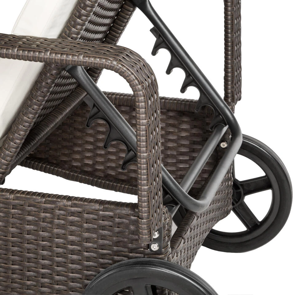 Tectake - Wicker Ligbed – Oudbruin - Afmetingen 200 X 70 X 33 Cm 6 Tectake - Wicker Ligbed – Oudbruin - Afmetingen 200 X 70 X 33 Cm - Afbeelding 4