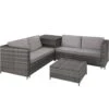 Tectake - Loungeset Siena - Wicker - Grijs -Tuin & Buiten 1000077885