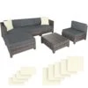 Tectake - Loungeset Met Tafel - Incl. 2 Overtreksets - Grijs 1 Tectake - Loungeset Met Tafel - Incl. 2 Overtreksets - Grijs -Tuin & Buiten 1000077887