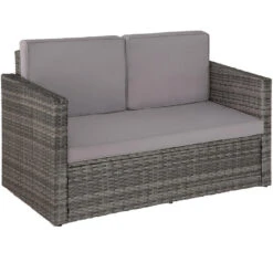 Tectake - Loungesofa Corfu-wicker Tuinset- Grijs -Tuin & Buiten 1000077892 0103