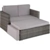 Tectake - Loungesofa Corfu-wicker Tuinset- Grijs -Tuin & Buiten 1000077892