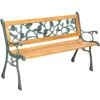 Tectake - Tuinbank - Hout/gietijzer - 124x52x74 Cm -Tuin & Buiten 1000078024