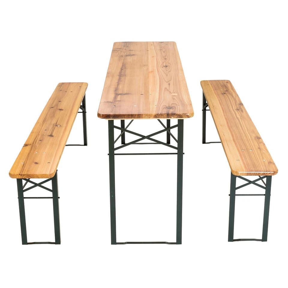 Tectake - Biertafel Met Banken - 175x50x76 Cm - Dennenhout 5 Tectake - Biertafel Met Banken - 175x50x76 Cm - Dennenhout - Afbeelding 3