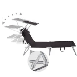 Tectake - Zonnestoel Chloe - Set Van 2 Ligbedden - Zwart 9 Tectake - Zonnestoel Chloe - Set Van 2 Ligbedden - Zwart -Tuin & Buiten 1000082530 0103