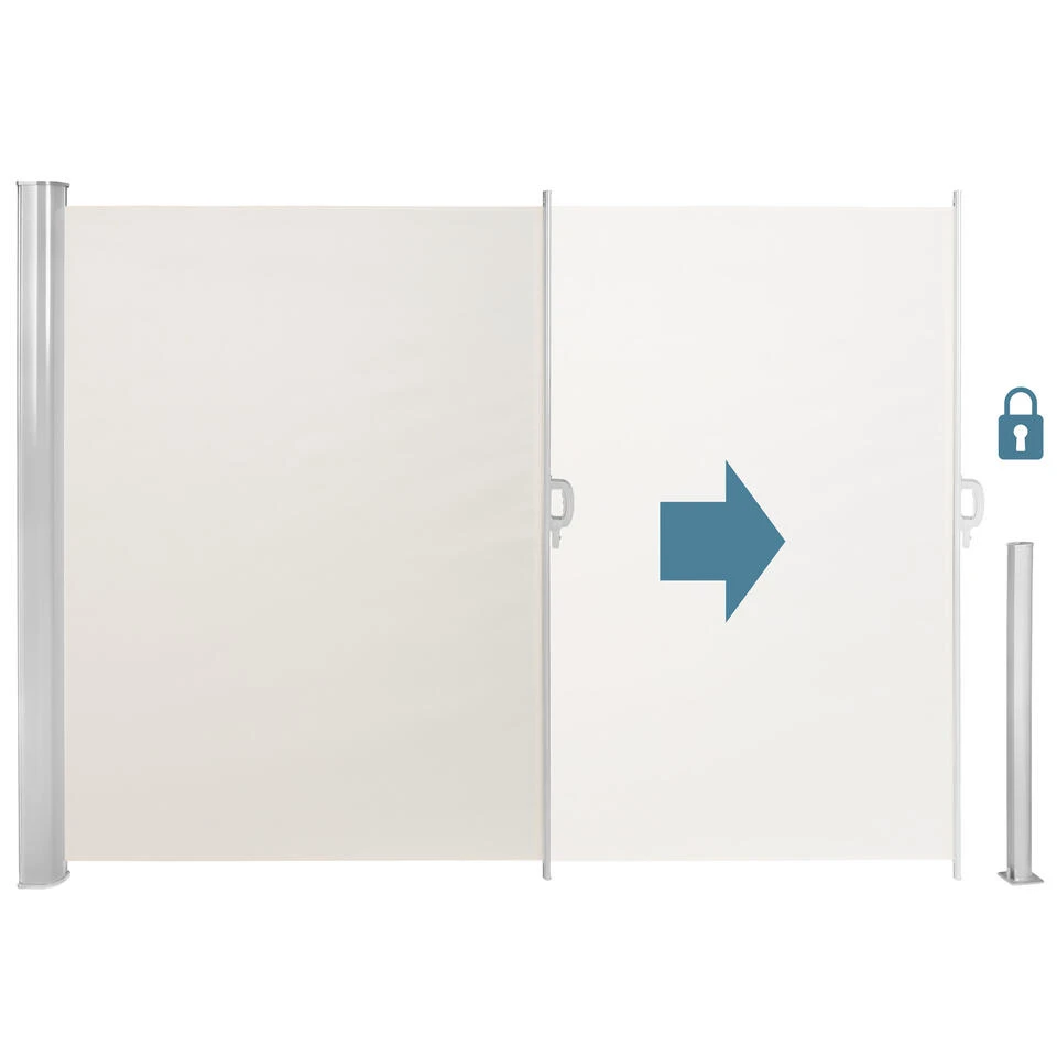 Tectake - Uittrekbaar Aluminium Windscherm Tuinscherm 180 X 300 Cm Beige 5 Tectake - Uittrekbaar Aluminium Windscherm Tuinscherm 180 X 300 Cm Beige - Afbeelding 3