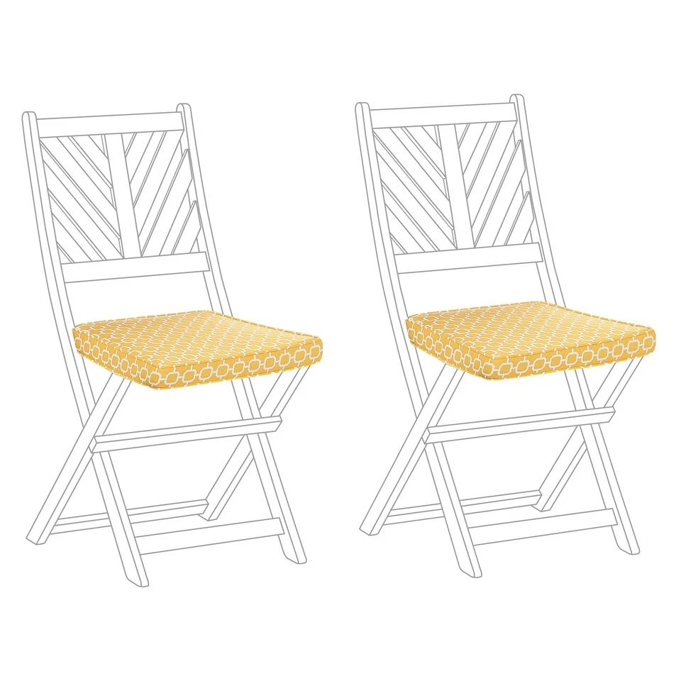 Beliani Zitkussen TERNI - Geel Polyester 3 Beliani Zitkussen TERNI - Geel Polyester