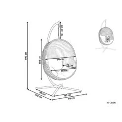 Beliani Hangstoel ACRI - Beige Pe Rotan -Tuin & Buiten 1000082570 0102
