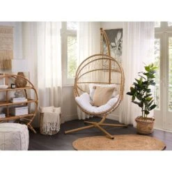 Beliani Hangstoel ACRI - Beige Pe Rotan -Tuin & Buiten 1000082570 0103