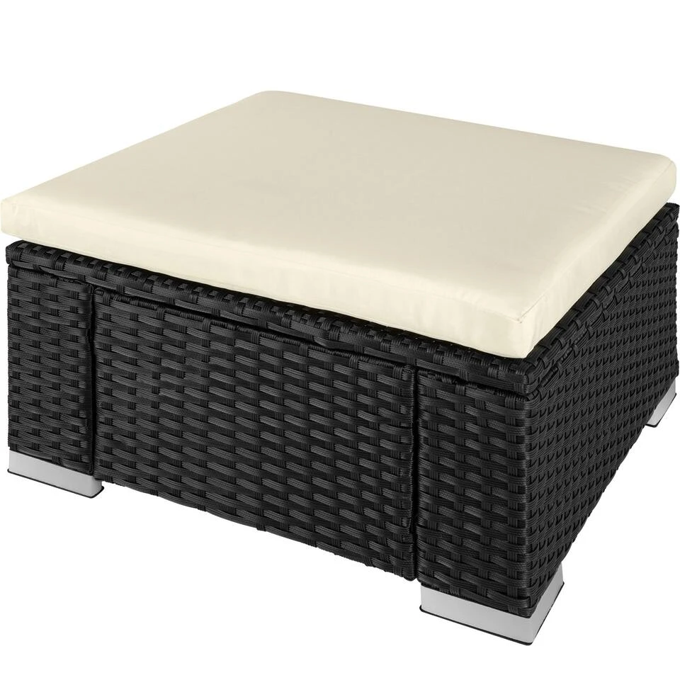 Tectake - Wicker Zitkruk Zwart - 53 X 53 X 26 Cm 3 Tectake - Wicker Zitkruk Zwart - 53 X 53 X 26 Cm