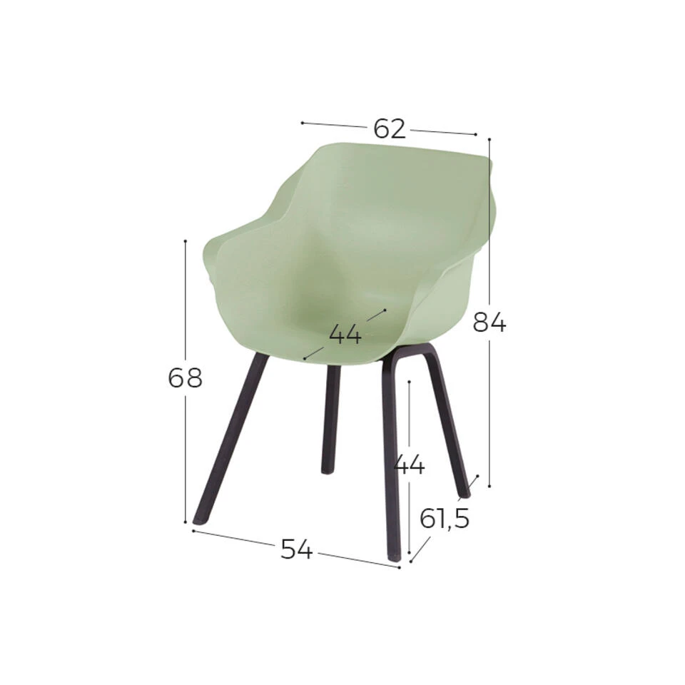 Hartman Sophie Element Dining Armstoel- French Green - 4 St. 4 Hartman Sophie Element Dining Armstoel- French Green - 4 St. - Afbeelding 2