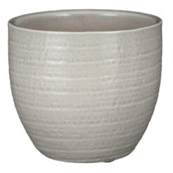 Mica Decorations Plantenpot - Terracotta - Lichtgrijs - D16/H14 Cm
