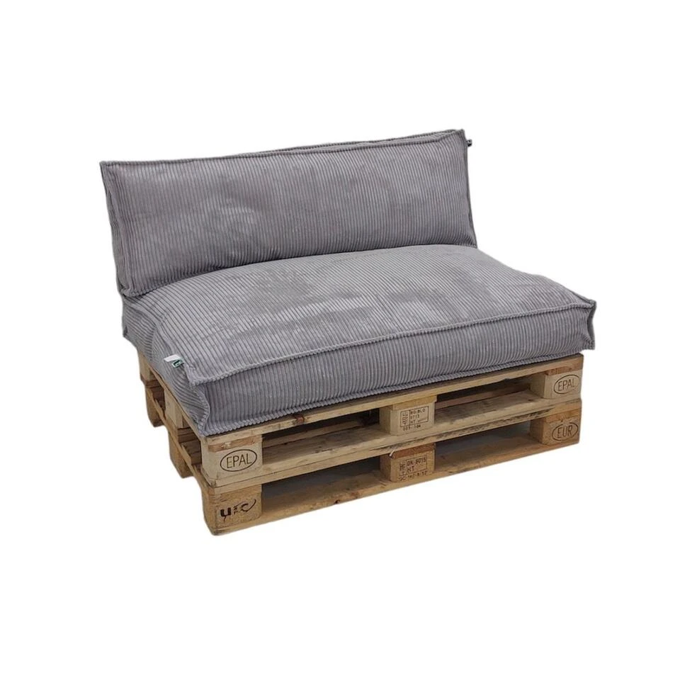 2L Home & Garden Rugkussen Ribcord Deluxe Pebble Grey - 120x40cm 4 2L Home & Garden Rugkussen Ribcord Deluxe Pebble Grey - 120x40cm - Afbeelding 2