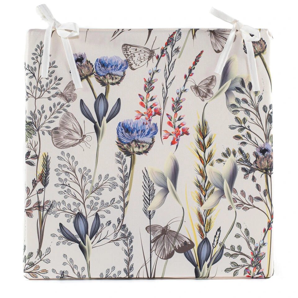 Anna's Collection Stoelkussen Bloem - Wit/paars - 40 X 40 Cm 3 Anna's Collection Stoelkussen Bloem - Wit/paars - 40 X 40 Cm