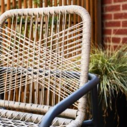 Tuinstoel Met Armleuning Nika Zand - 58,50x53x75,50 Cm - Touw - Beige -Tuin & Buiten 1000092419 0102