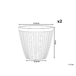Beliani Plantenbak Voor Buiten POKA - Grijs Stenenmix, Polyresin -Tuin & Buiten 1000095544 0102
