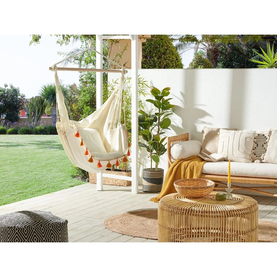 Beliani Hangstoel VARENA - Beige Katoen 4 Beliani Hangstoel VARENA - Beige Katoen - Afbeelding 2