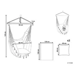 Beliani Hangstoel VARENA - Beige Katoen 8 Beliani Hangstoel VARENA - Beige Katoen -Tuin & Buiten 1000096792 0102