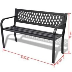 VidaXL Tuinbank 118 Cm Staal Zwart 7 VidaXL Tuinbank 118 Cm Staal Zwart -Tuin & Buiten 121d12fbaf3d483bb6c3848ab4fee41a