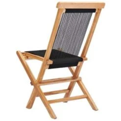 VidaXL Tuinstoelen Inklapbaar 2 St Massief Teakhout En Touw -Tuin & Buiten 1274961407 0103
