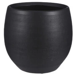 Mica Decorations Bloempot Boule - Mat Zwart - Keramiek - 26 X 23 Cm