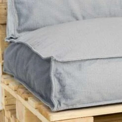 2L Home & Garden Palletkussen Velvet Lichtgrijs - 120 X 80cm 8 2L Home & Garden Palletkussen Velvet Lichtgrijs - 120 X 80cm -Tuin & Buiten 1408198337 0102