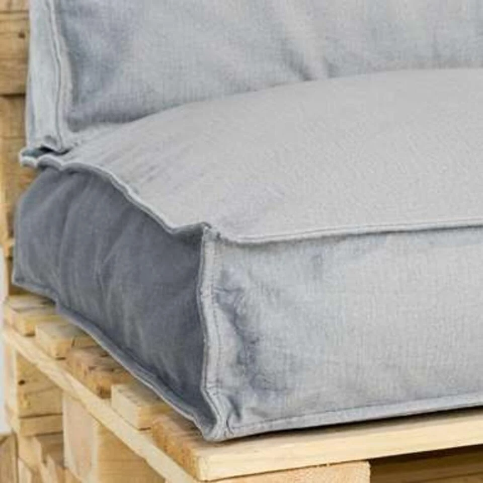 2L Home & Garden Palletkussen Velvet Lichtgrijs - 120 X 80cm 5 2L Home & Garden Palletkussen Velvet Lichtgrijs - 120 X 80cm - Afbeelding 3