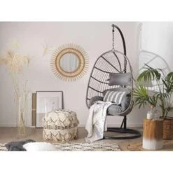 Beliani Hangstoel CASOLI - Grijs Pe Rotan 9 Beliani Hangstoel CASOLI - Grijs Pe Rotan -Tuin & Buiten 1640452479 0101