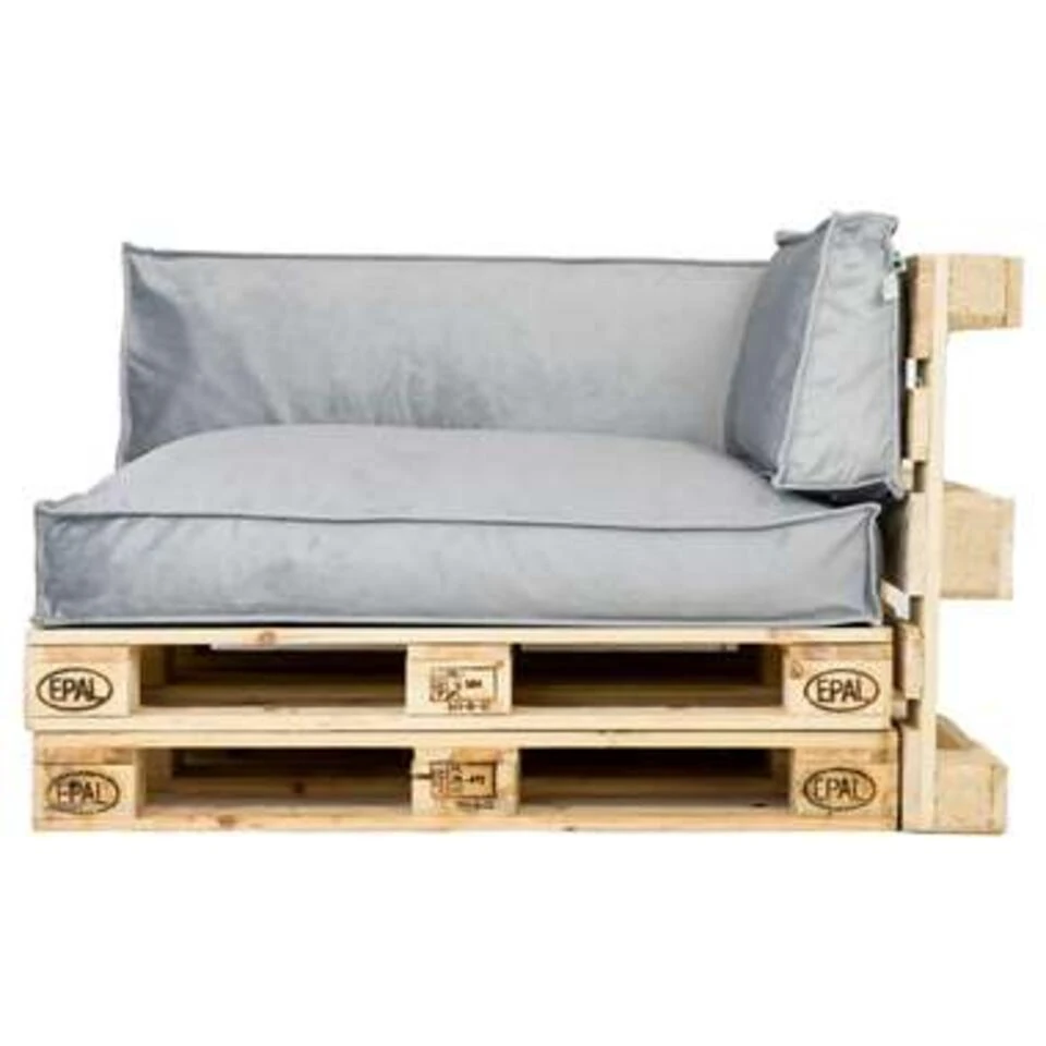 2L Home & Garden Palletkussen Velvet Lichtgrijs - 60 X 40cm 6 2L Home & Garden Palletkussen Velvet Lichtgrijs - 60 X 40cm - Afbeelding 4