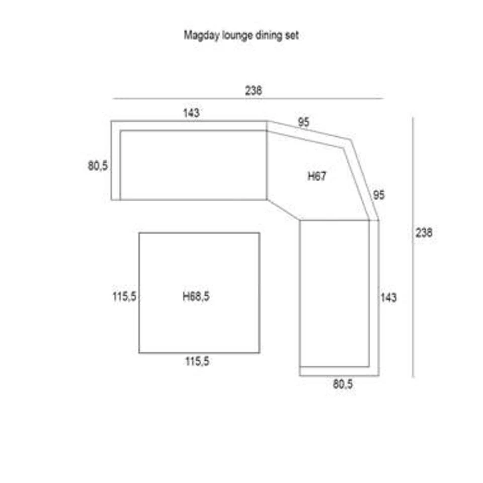 Garden Impressions Magday Lounge Dining Set 4-delig - Grijs 4 Garden Impressions Magday Lounge Dining Set 4-delig - Grijs - Afbeelding 2