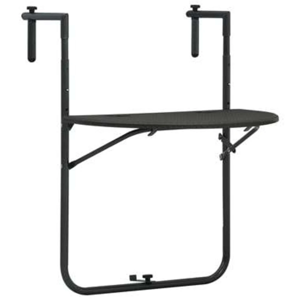 VidaXL Balkontafel Hangend 60x64x83,5 Cm Rattan-look Kunststof Bruin 3 VidaXL Balkontafel Hangend 60x64x83,5 Cm Rattan-look Kunststof Bruin