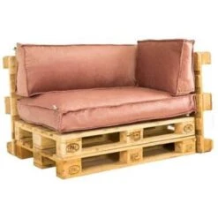 2L Home & Garden Palletkussenset Velvet Oud Roze - 3 Pièces -Tuin & Buiten 1827531188 0101