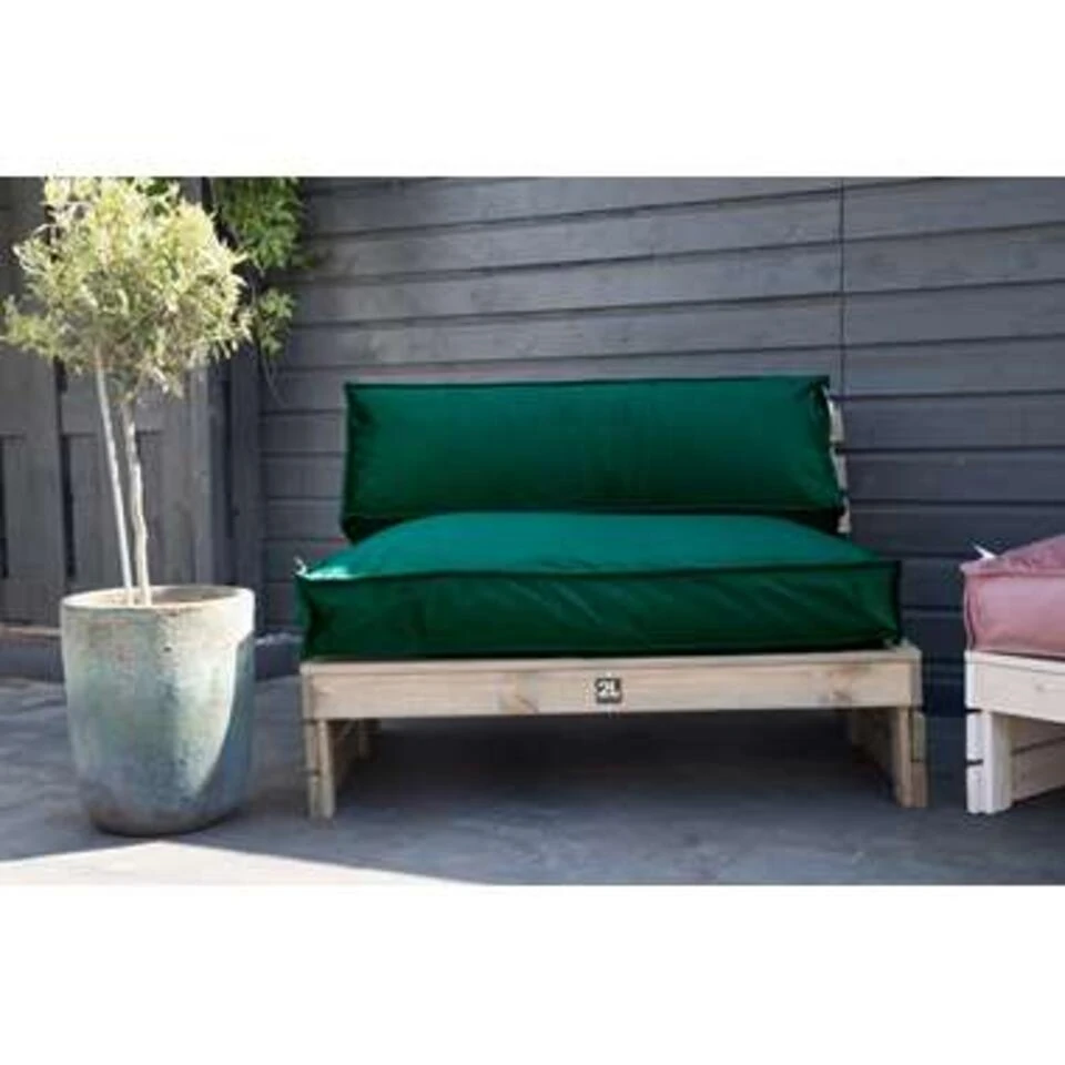 2L Home & Garden Palletkussen Velvet Donkergroen - 60 X 40cm 5 2L Home & Garden Palletkussen Velvet Donkergroen - 60 X 40cm - Afbeelding 3