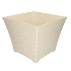 Forte Plastics Bloempot - Ivoor Wit - Kunststof - 37 X 37 X 32 Cm