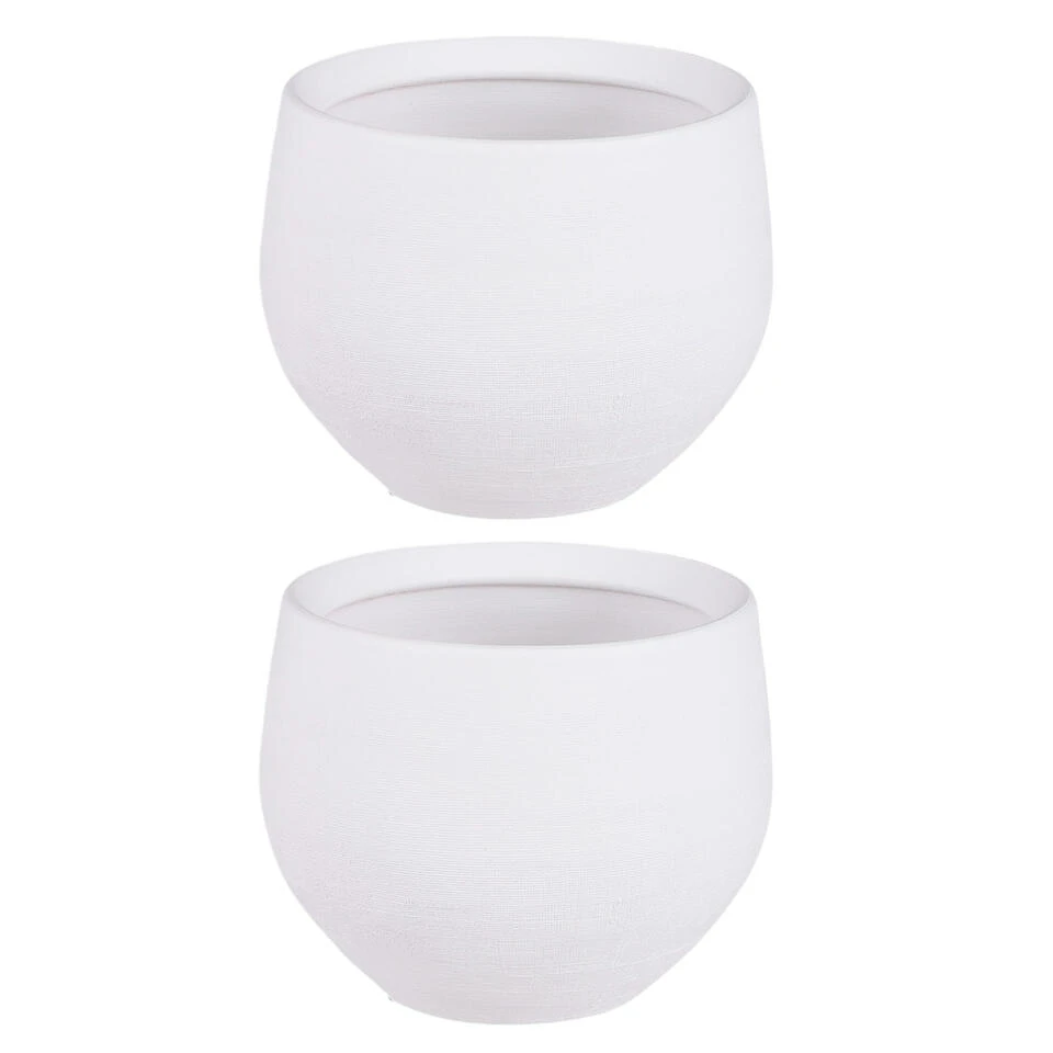 Mica Decorations Bloempot Boule - Mat Wit - Keramiek - 16 X 13 Cm 4 Mica Decorations Bloempot Boule - Mat Wit - Keramiek - 16 X 13 Cm - Afbeelding 2