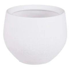 Mica Decorations Bloempot Boule - Mat Wit - Keramiek - 16 X 13 Cm