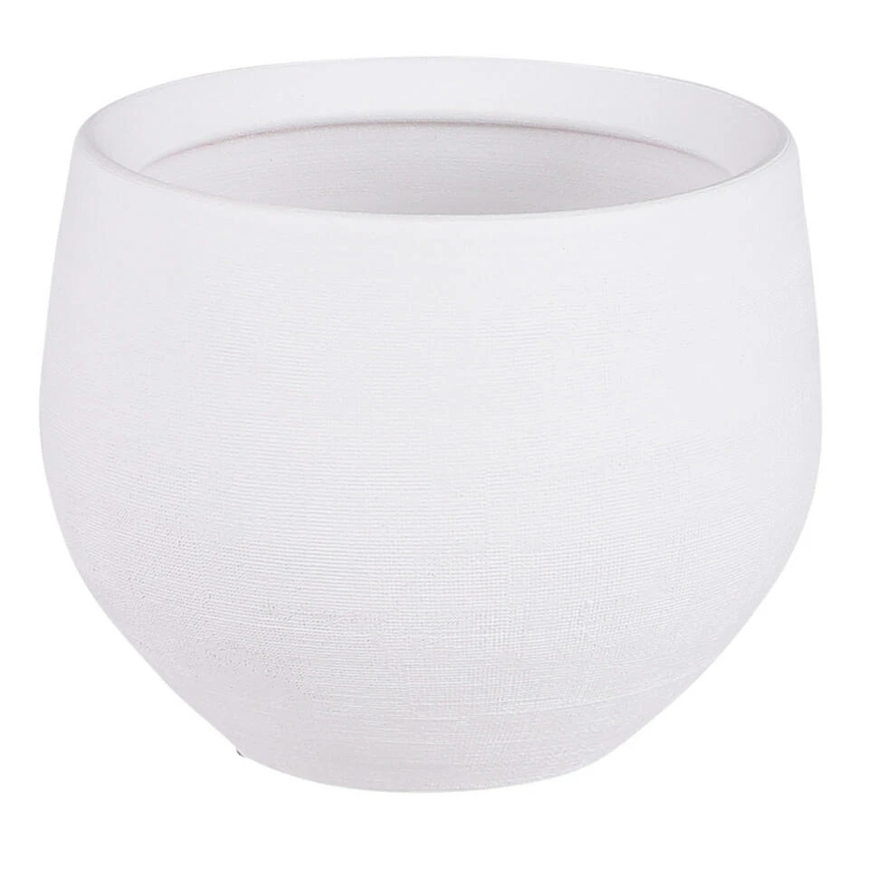 Mica Decorations Bloempot Boule - Mat Wit - Keramiek - 16 X 13 Cm 3 Mica Decorations Bloempot Boule - Mat Wit - Keramiek - 16 X 13 Cm