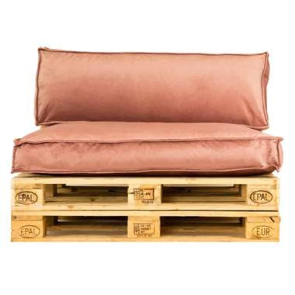2L Home & Garden Palletkussen Velvet Oud Roze - 120 X 40cm 4 2L Home & Garden Palletkussen Velvet Oud Roze - 120 X 40cm - Afbeelding 2