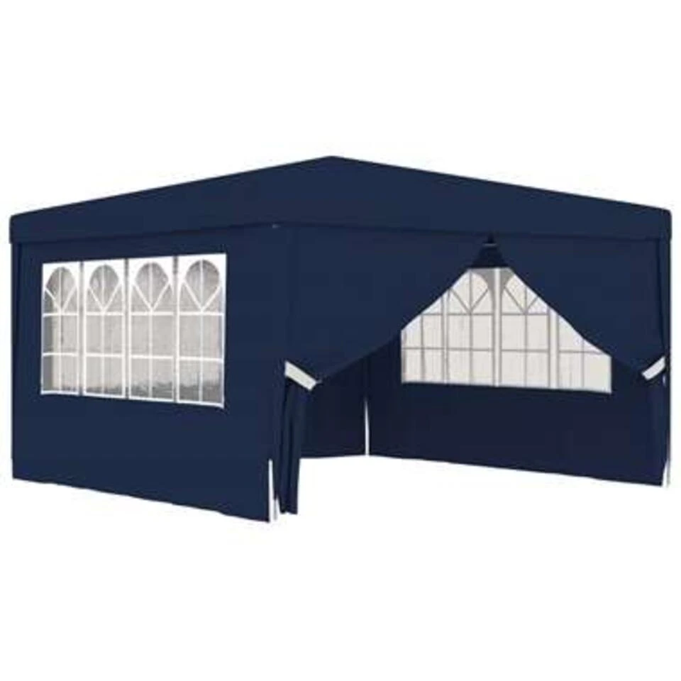 VidaXL Partytent Met Zijwanden Professioneel 90 G/m² 4x4 M Blauw 3 VidaXL Partytent Met Zijwanden Professioneel 90 G/m² 4x4 M Blauw