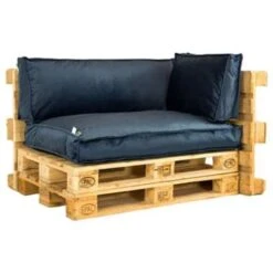 2L Home & Garden Palletkussen Velvet Donkerblauw - 60 X 40cm -Tuin & Buiten 1965318763 0101