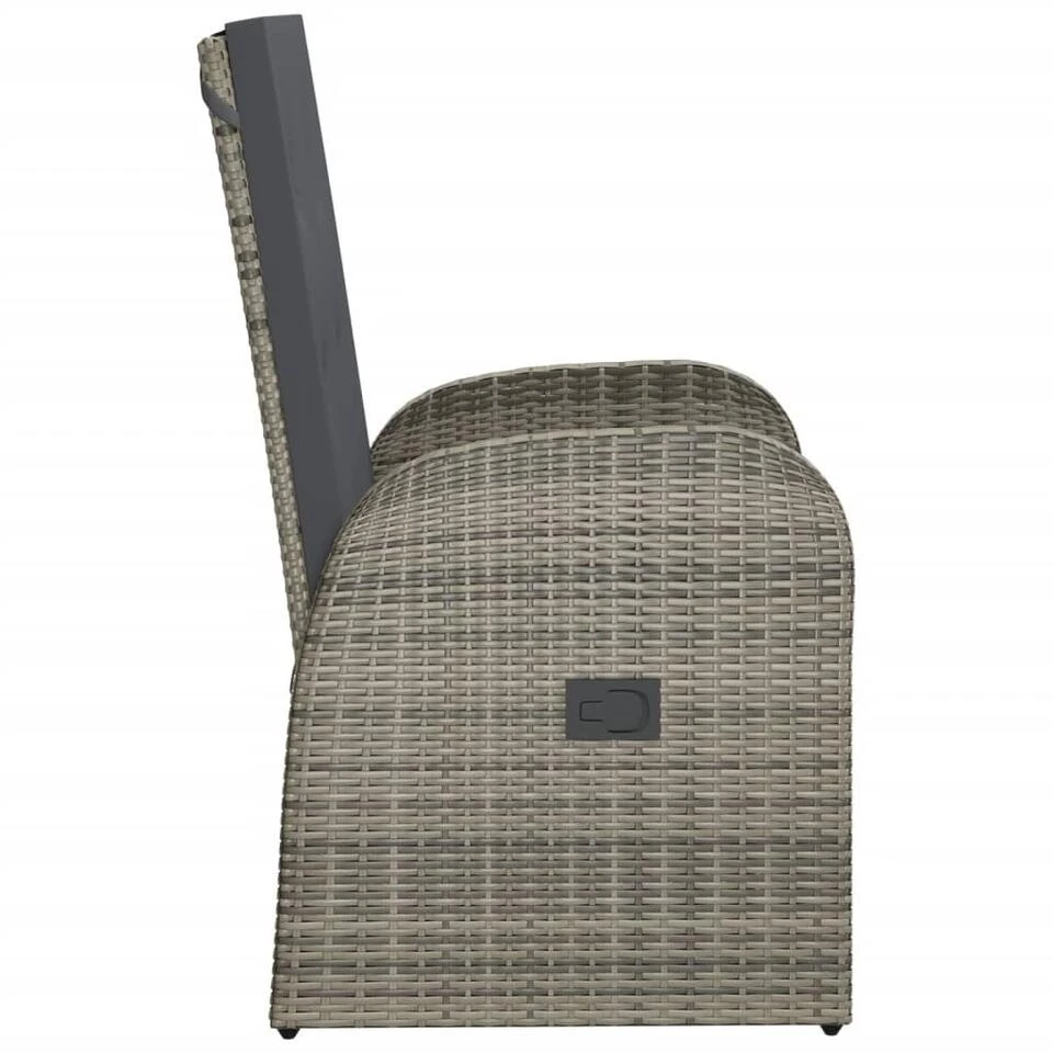 VidaXL Tuinstoelen 2 St Verstelbaar Met Kussens Poly Rattan Grijs 6 VidaXL Tuinstoelen 2 St Verstelbaar Met Kussens Poly Rattan Grijs - Afbeelding 4