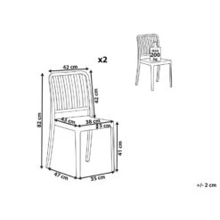 Beliani Tuinstoel SERSALE - Wit Synthetisch Materiaal 8 Beliani Tuinstoel SERSALE - Wit Synthetisch Materiaal -Tuin & Buiten 2069edf8524d4b52926771692ba20a16