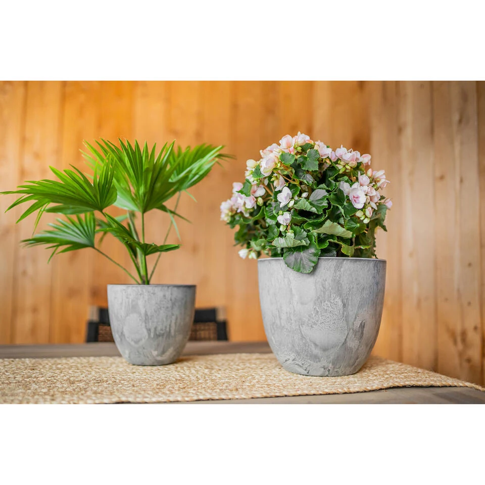 Ter Steege Plantenpot - Betongrijs - Kunststof - 28 X 24 Cm 4 Ter Steege Plantenpot - Betongrijs - Kunststof - 28 X 24 Cm - Afbeelding 2