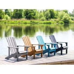 Beliani Tuinstoel ADIRONDACK - Lichte Houtkleur Kunsthout -Tuin & Buiten 398dcd3adff443a8ae4204e47fc165ef