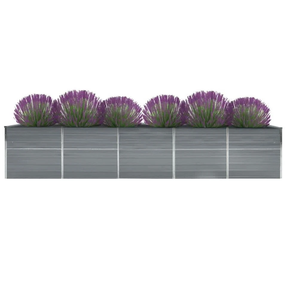 VidaXL Plantenbak Verhoogd 400x80x45 Cm Gegalvaniseerd Staal Grijs 4 VidaXL Plantenbak Verhoogd 400x80x45 Cm Gegalvaniseerd Staal Grijs - Afbeelding 2