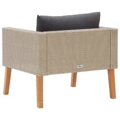 VidaXL Tuinbank Eenzits Met Kussens Poly Rattan Beige -Tuin & Buiten 4022a62b7ffe42fb84350a903c999111