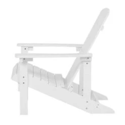 Beliani Tuinstoel ADIRONDACK - Wit Kunsthout -Tuin & Buiten 438d2910b42e44aea299f03f00e433f5