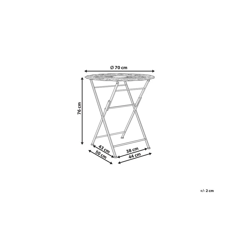 Beliani Tuintafel STIFFE - Wit Ijzer 5 Beliani Tuintafel STIFFE - Wit Ijzer - Afbeelding 3