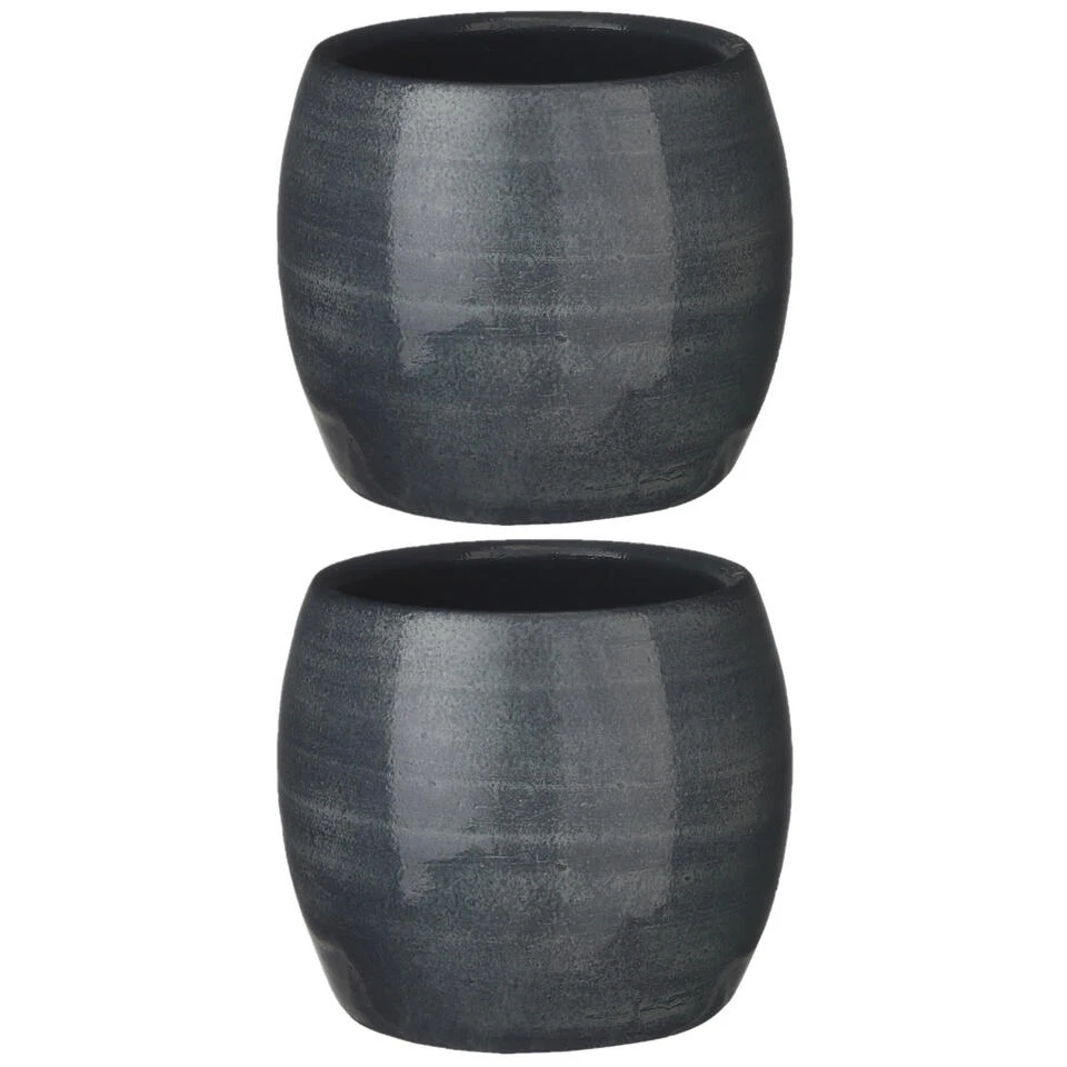 Mica Decorations Bloempot - Donkerblauw - Keramiek - 16 X 14 Cm 4 Mica Decorations Bloempot - Donkerblauw - Keramiek - 16 X 14 Cm - Afbeelding 2
