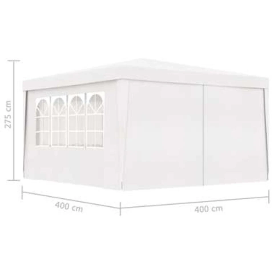 VidaXL Partytent Met Zijwanden Professioneel 90 G/m² 4x4 M Wit 6 VidaXL Partytent Met Zijwanden Professioneel 90 G/m² 4x4 M Wit - Afbeelding 4